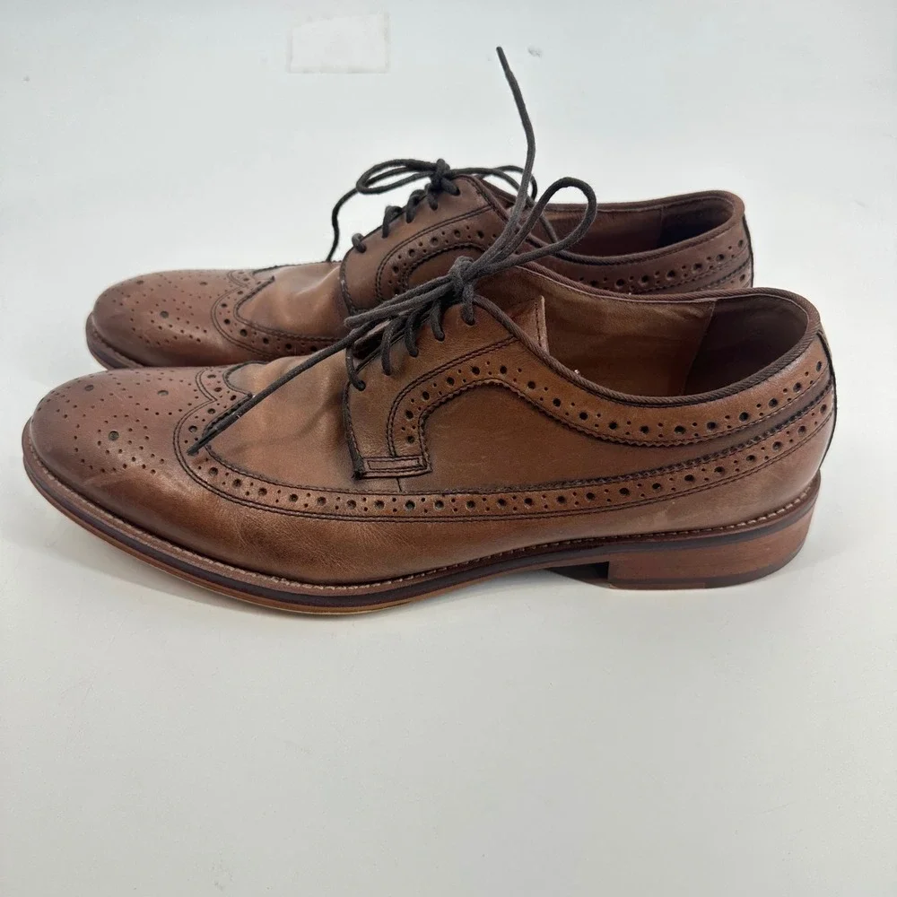 Johnston & Murphy Wingtip Oxford Shoes Brown Leather Men's 11.5M Lace‎ Up Brogue